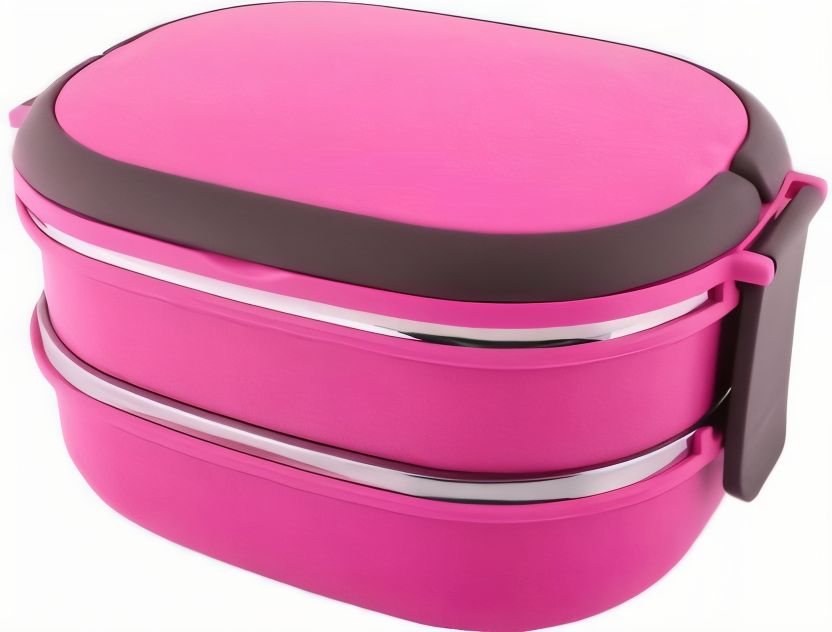 *Rs. 1350*/each - Double Layer Stainless Steel Inner HotnCold Lunch Box with Box Packing (Mix/Random colour)