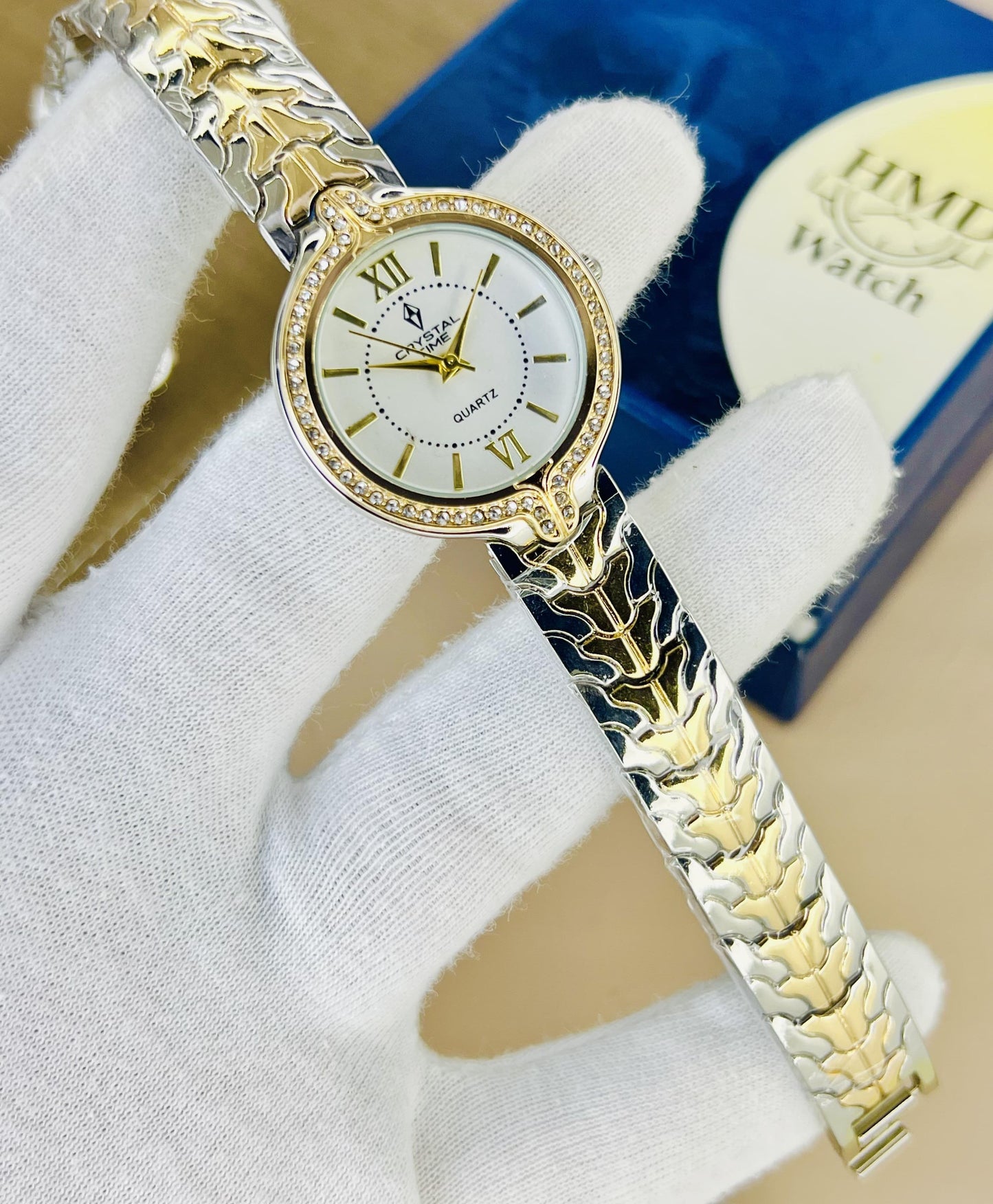 Crystal Time Brand Stainless steel Watch