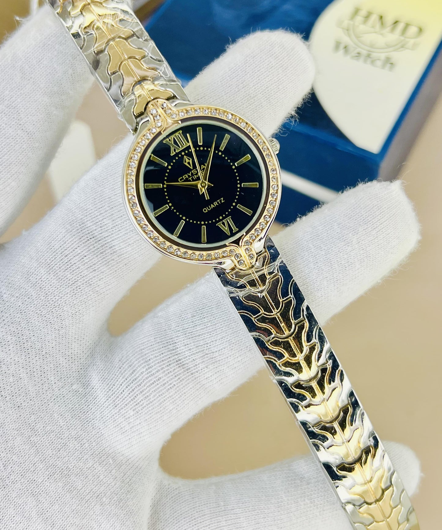 Crystal Time Brand Stainless steel Watch