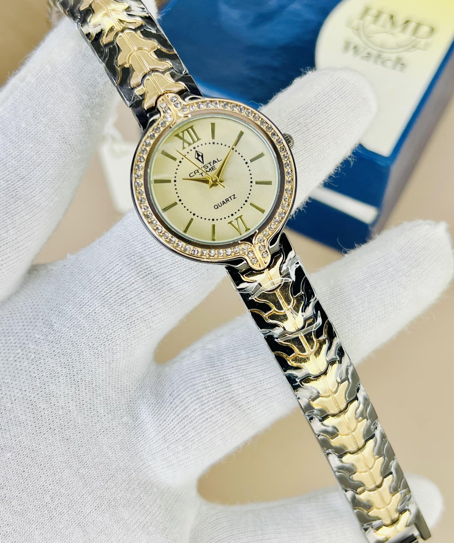 Crystal Time Brand Stainless steel Watch