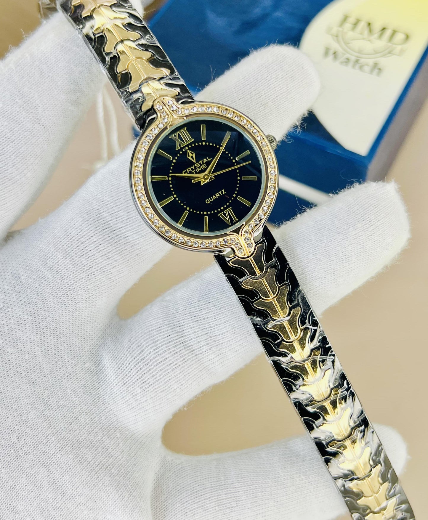 Crystal Time Brand Stainless steel Watch