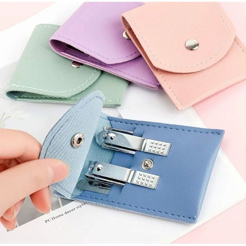 4in1 Pocket Manicure Pedicure Kit with Leather Pouch (Mix/Random colour)