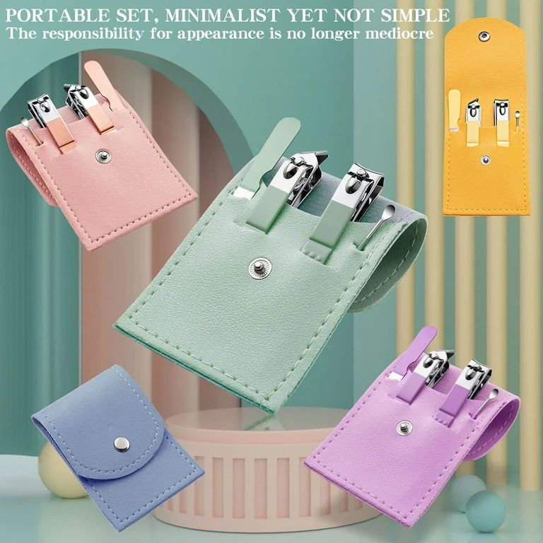 4in1 Pocket Manicure Pedicure Kit with Leather Pouch (Mix/Random colour)