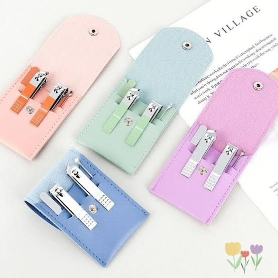 4in1 Pocket Manicure Pedicure Kit with Leather Pouch (Mix/Random colour)