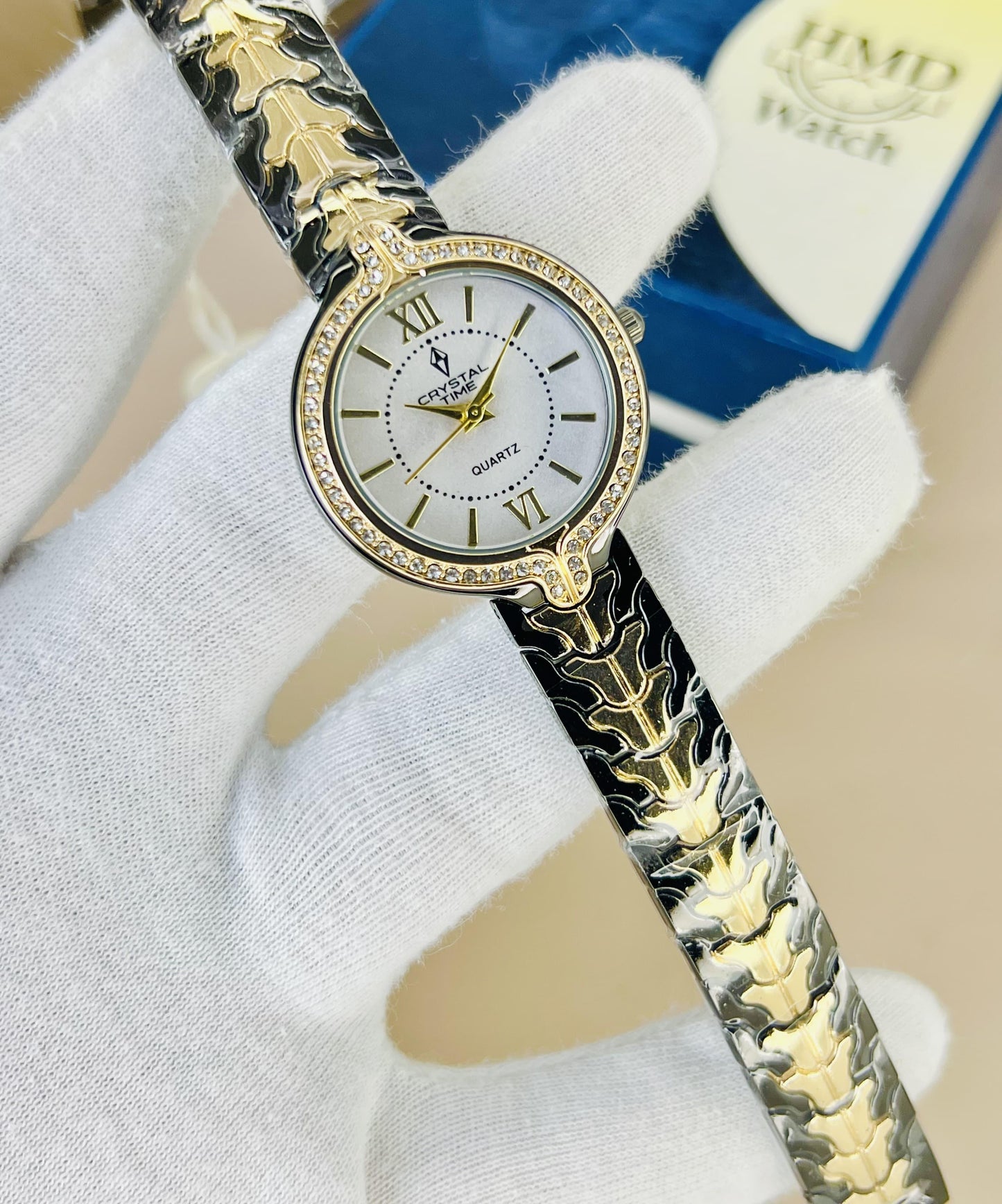 Crystal Time Brand Stainless steel Watch