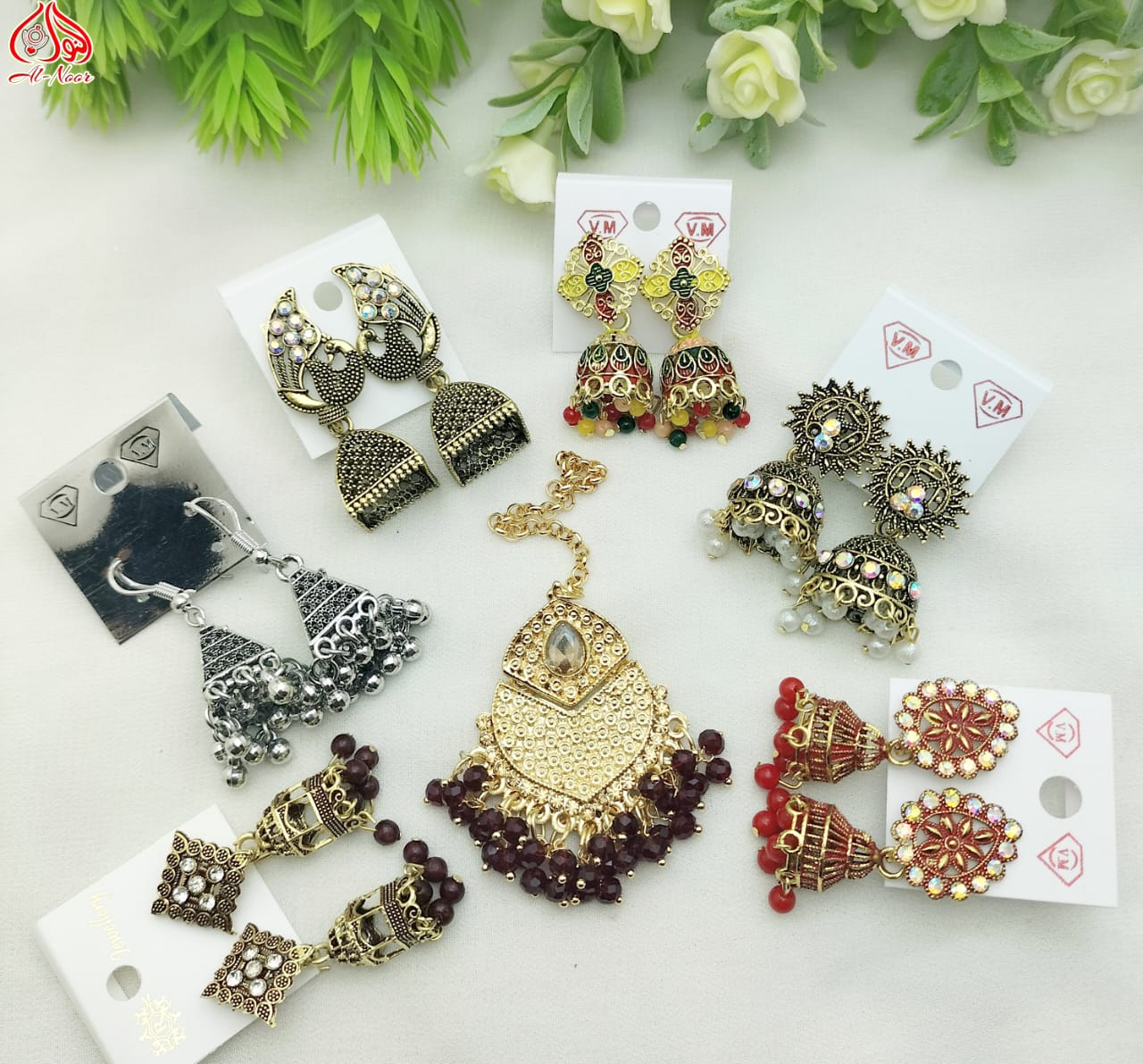 6Pcs Jhumki Earrings + 1 MangTika Deal