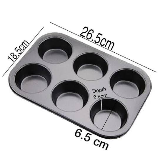 NON STICK CUP CAKE MUFFINS 6-HOLE