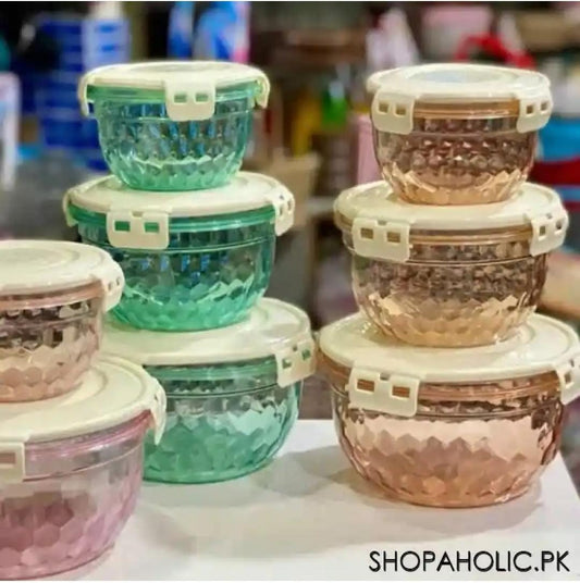 3Pcs Diamond Airtight Bowl