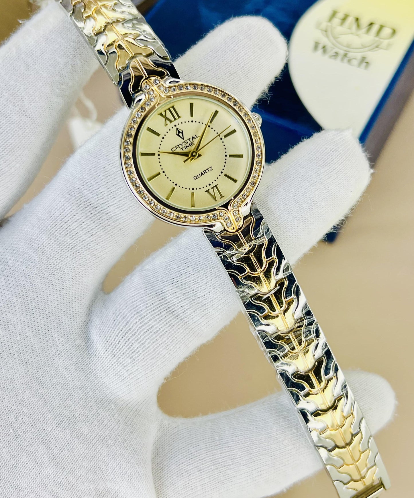 Crystal Time Brand Stainless steel Watch